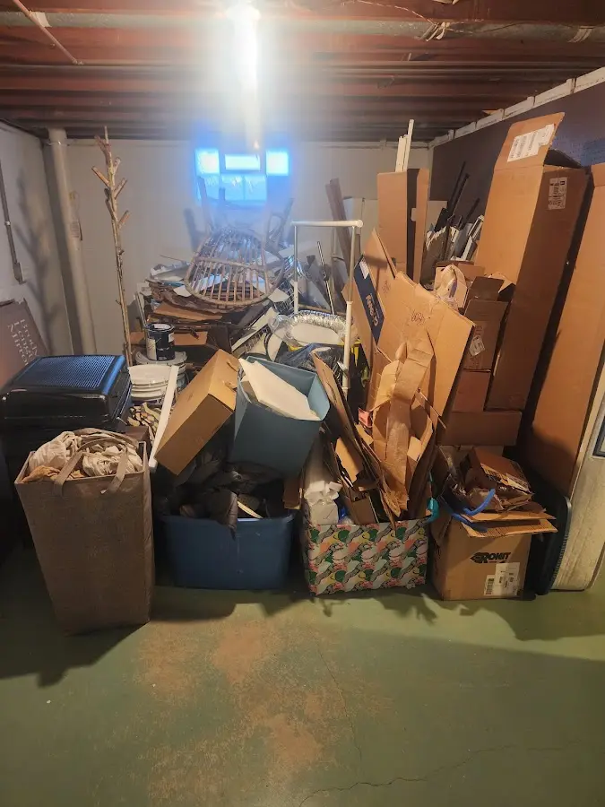 Roll-off dumpster container at job site for 4 Yard Dumpster Rental in Lone Grove